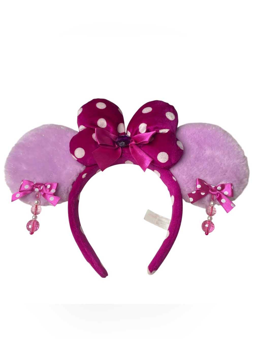 Disney Minnie Mouse Ears Headband Purple Polka Dots Tokyo Resort Shiny
